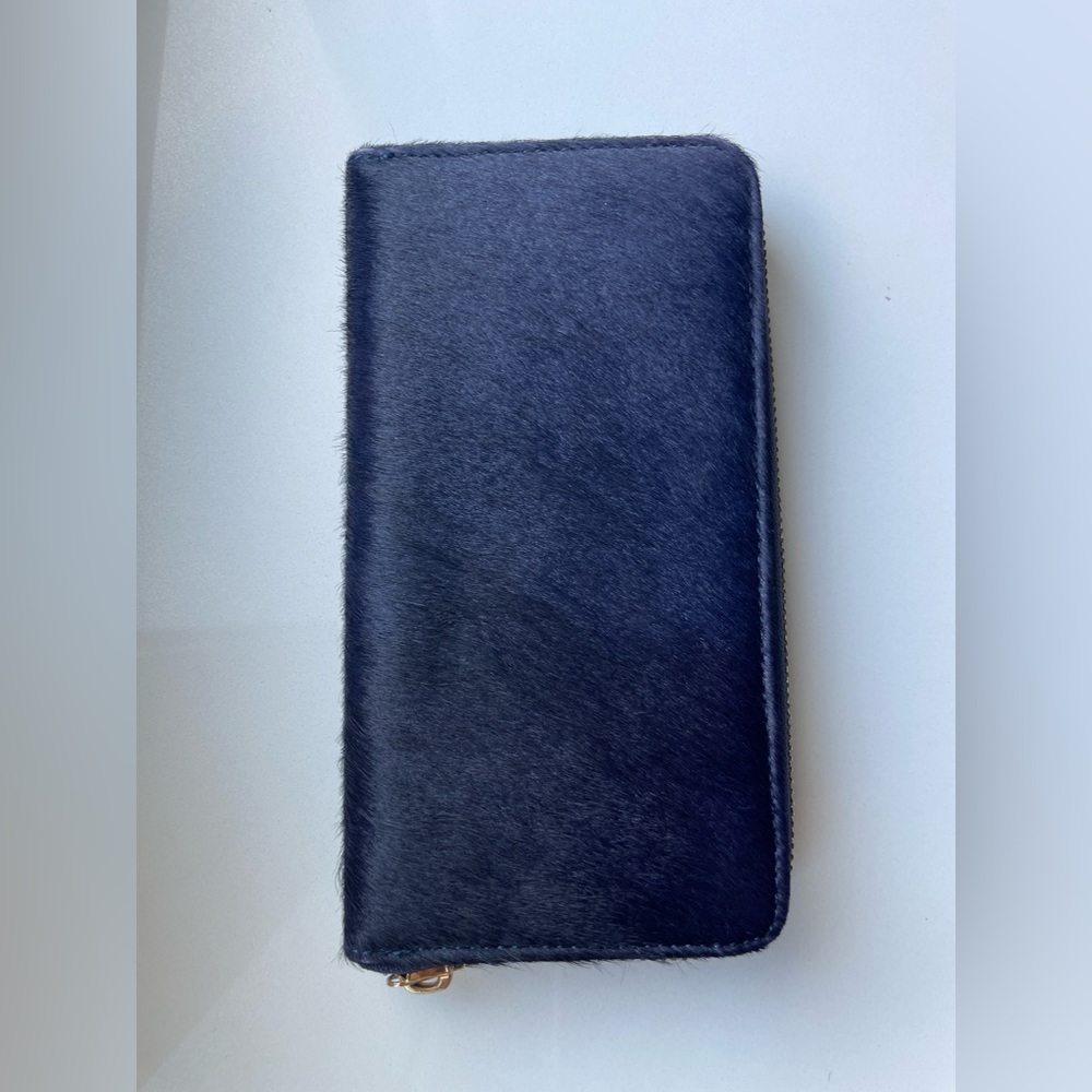NWOT C. Wonder Zip Around Clutch Wallet in Calf Hair - Picture 2 of 5